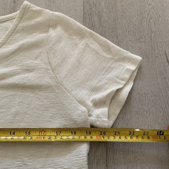 Madewell Womens Ottoman Jacquard Ruched Front V-Neck Top Small Ivory Size M boho - Picture 8 of 14